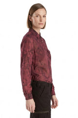 Silk long sleeves blouse in Burgundy