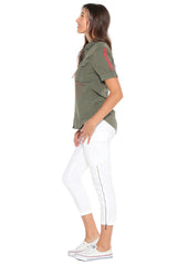 100% Tencel short sleeves shirt in Clover