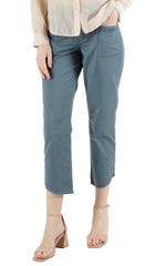 Ankle Slim Pants with patch pockets in Stormy Blue