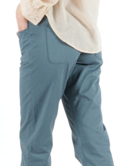 Ankle Slim Pants with patch pockets in Stormy Blue