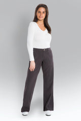 Silk wide leg pants in Licorice