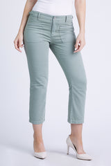 Flare crop pants in Tea