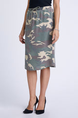 100% Silk skirt with drawstring in Army Camo