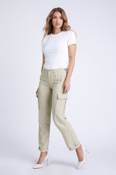 100% Silk cargo pants in Khaki – Da-Nang