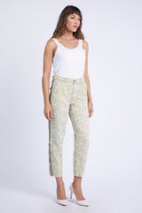 Pants with side stripes in Yellow Ditsy Flowers