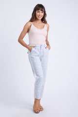 Pants with side stripes in Blue Snake