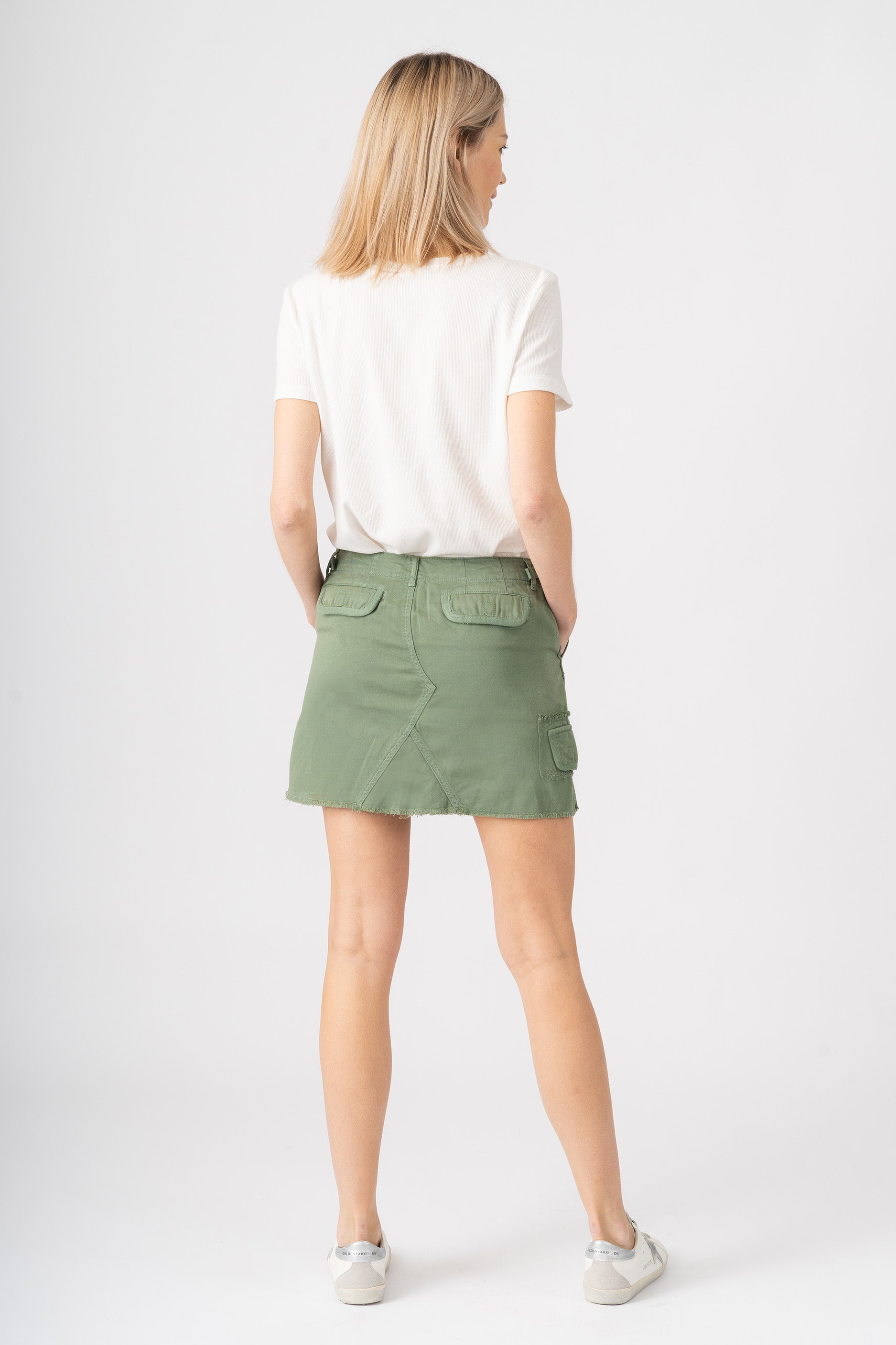 Military Mini Skirt in Myrtle Green