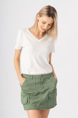 Military Mini Skirt in Myrtle Green