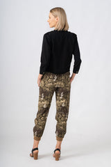 Silk jogger in Brush Print