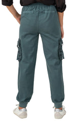 Cargo Jogger with embroidery in Gray Blue