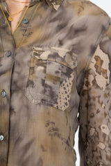 Silk long sleeves blouse in Vintage