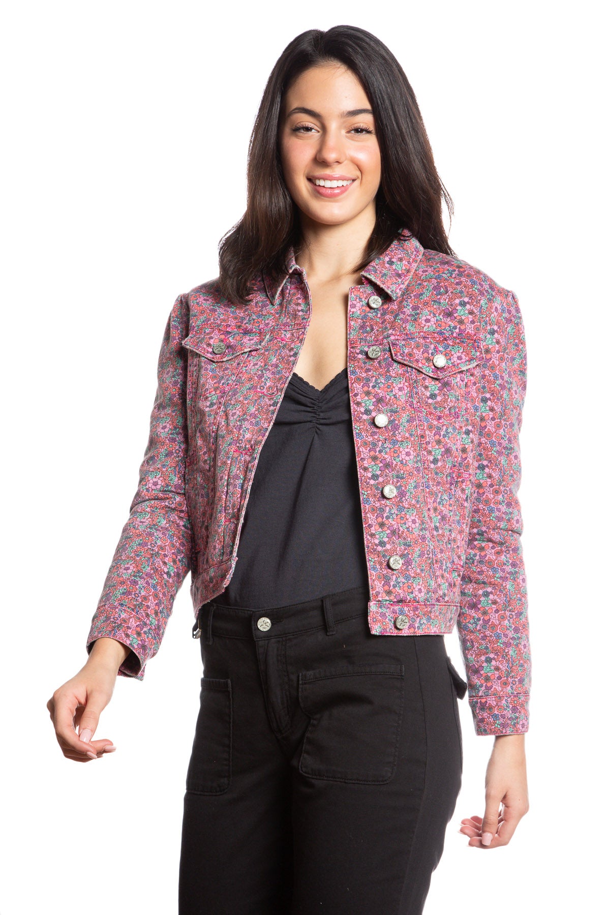 Quilted Jacket in Purple Ditsy