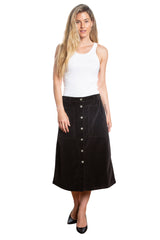 Velveteen A line skirt in Caviar