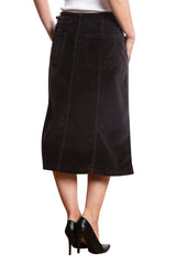 Velveteen A line skirt in Caviar