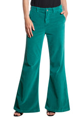 Velveteen Flare leg pants in Emerald