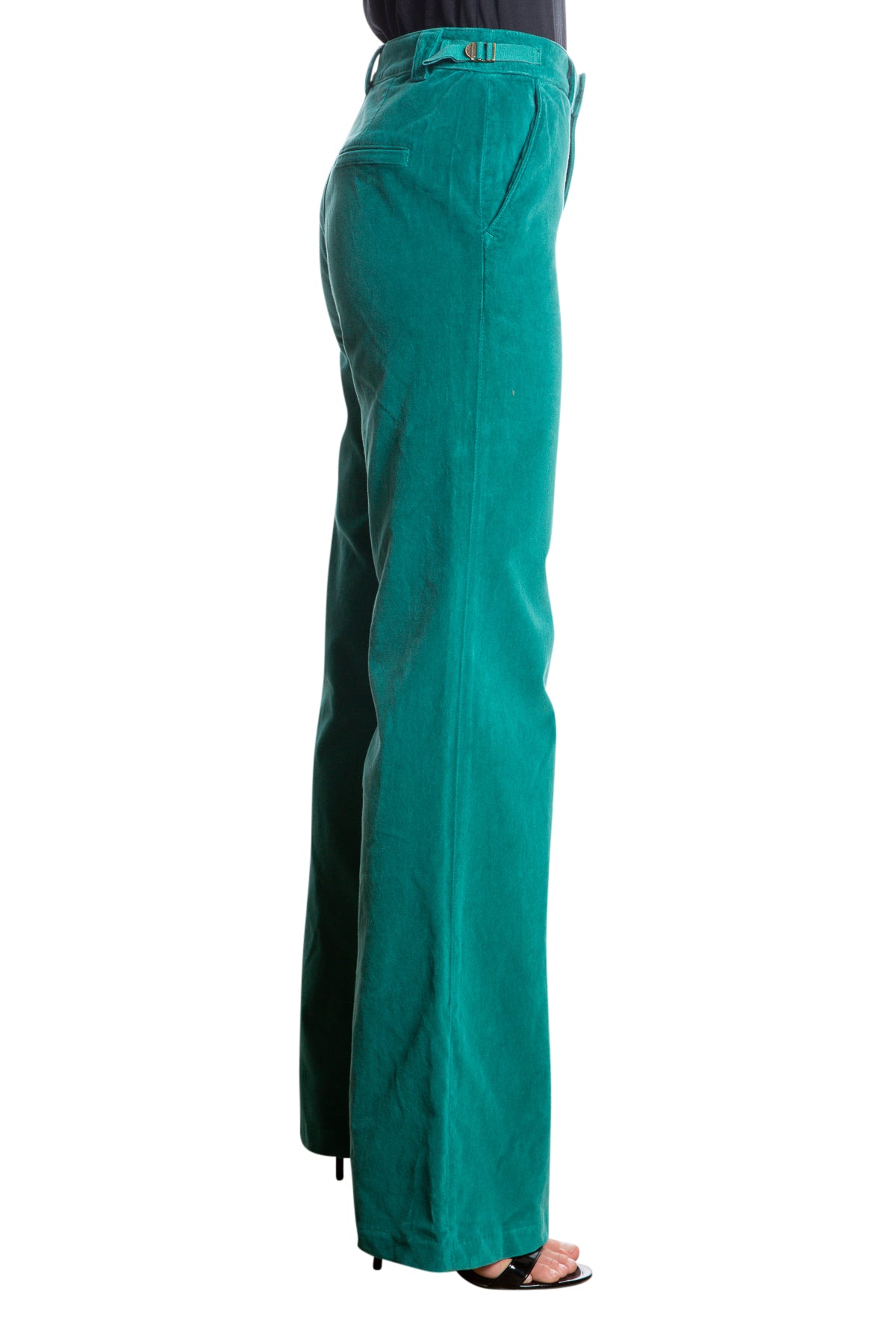 Velveteen Flare leg pants in Emerald