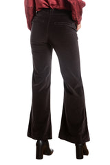 Velveteen Flare leg pants in Caviar