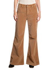 Velveteen Flare leg pants in Camel