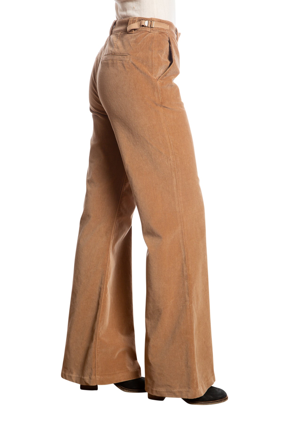 Velveteen Flare leg pants in Camel