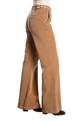 Velveteen Flare leg pants in Camel