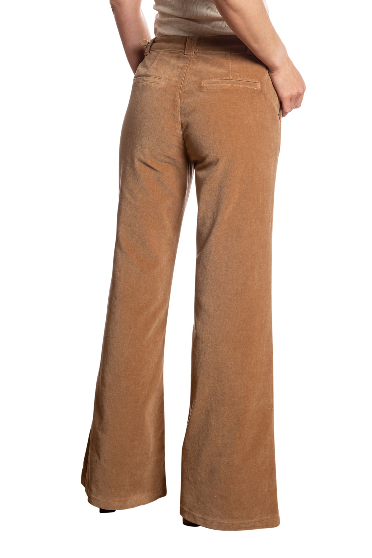 Velveteen Flare leg pants in Camel