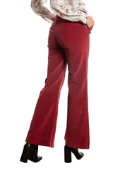 Velveteen Flare leg pants in Brick