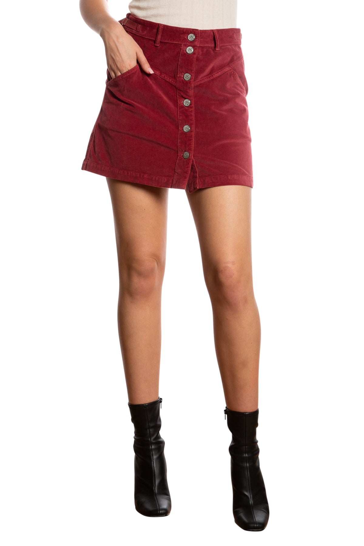 Short skirt in Brick