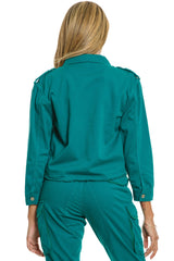 Crop jacket in Emerald