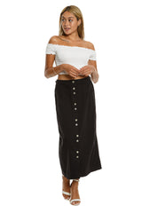 Long skirt in Caviar