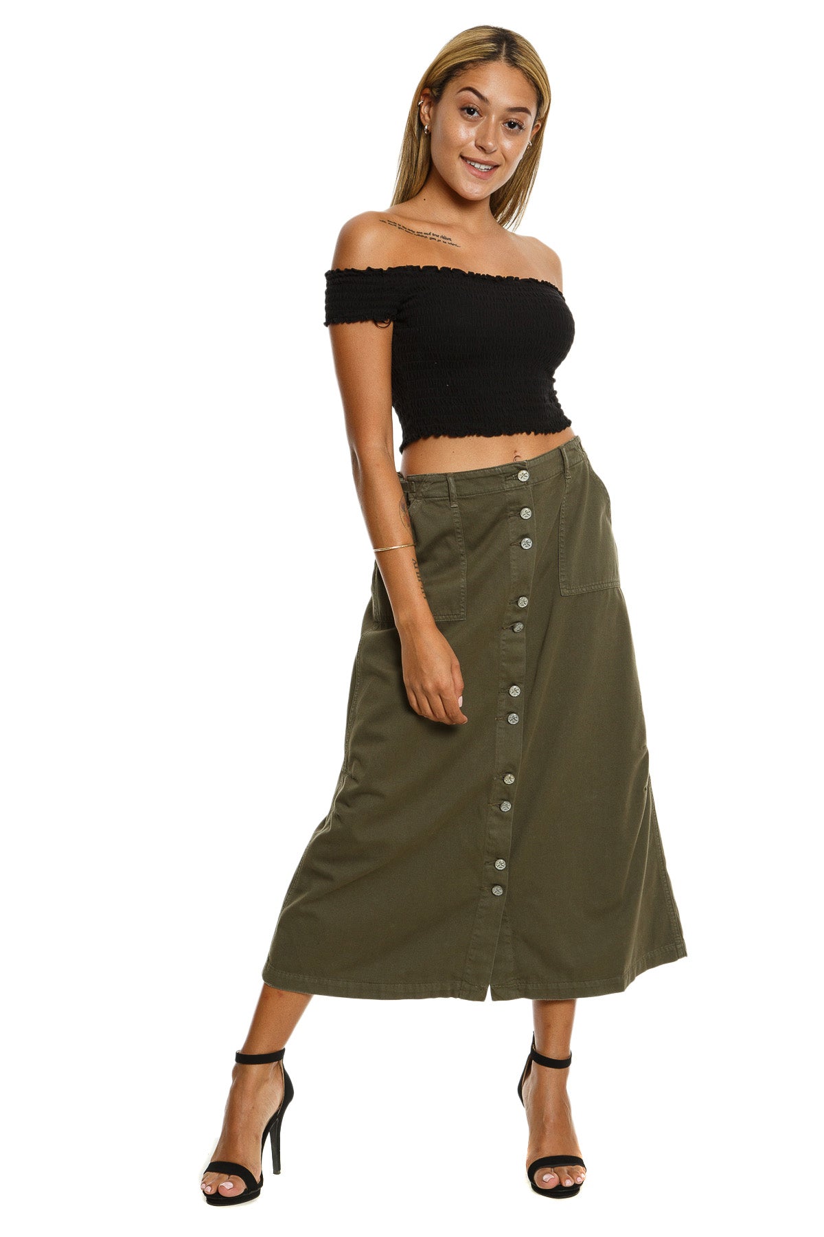 Long skirt in Olive