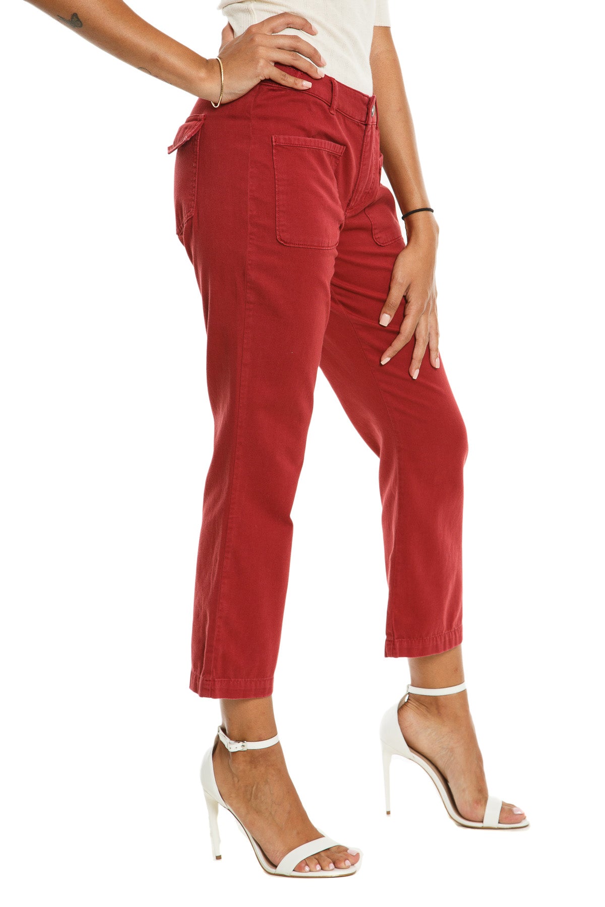 Flare leg pants in Brick