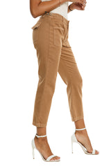 Flare leg pants in Camel