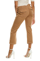 Flare leg pants in Camel