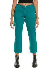 Flare leg pants in Emerald