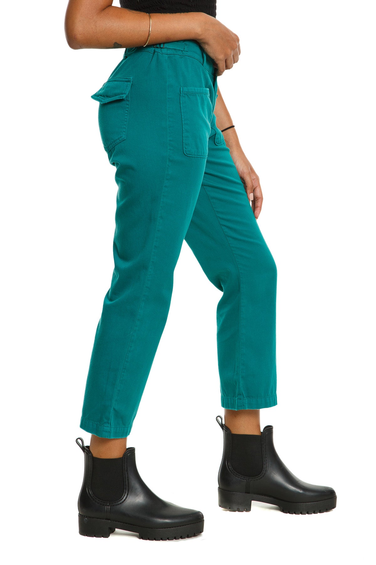 Flare leg pants in Emerald