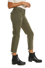 Flare leg pants in Olive