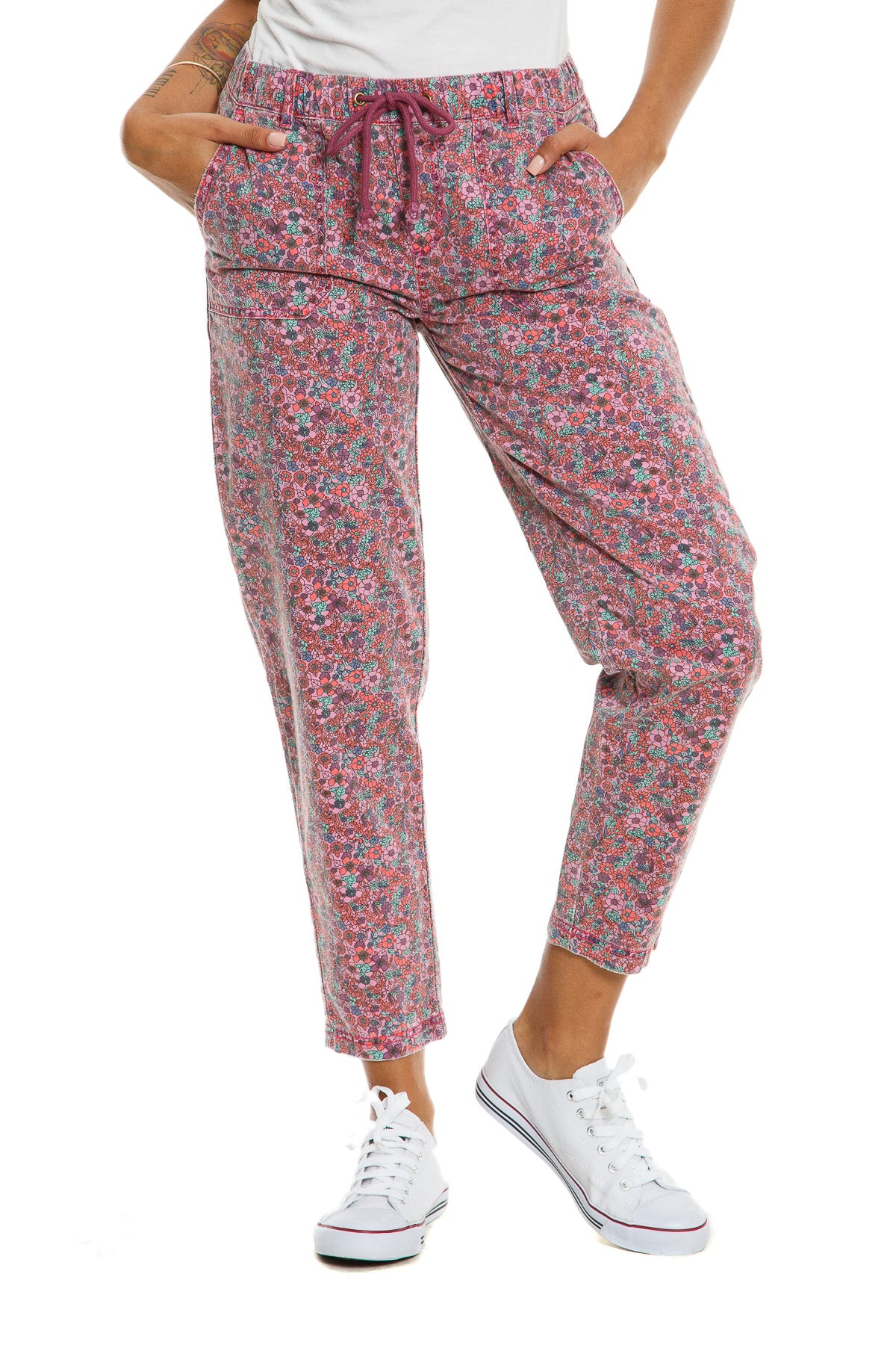 Relaxed pants in Purple Ditsy