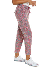 Relaxed pants in Purple Ditsy