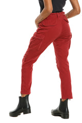 Cargo pants with bottom slits in Brick