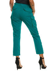 Cargo pants with bottom slits in Emerald