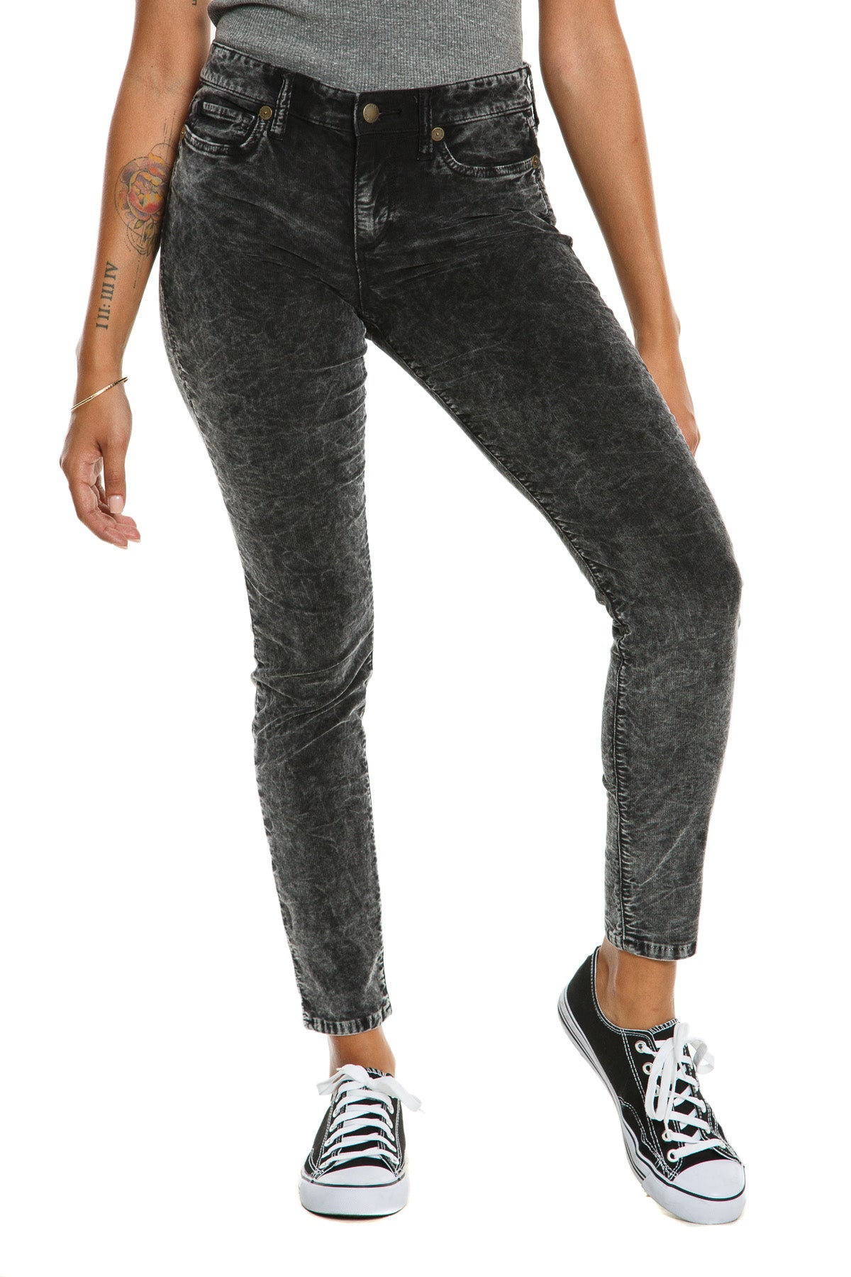 Skinny Corduroy pants in Acid Black