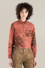 Silk long sleeves blouse in Rust