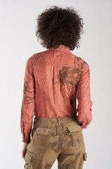 Silk long sleeves blouse in Rust