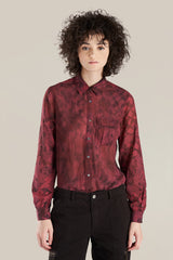 Silk long sleeves blouse in Burgundy