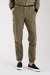 Cargo pants with elastic hem in New Olive