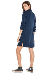 LACE UP DRESS - NAVY - Da-Nang