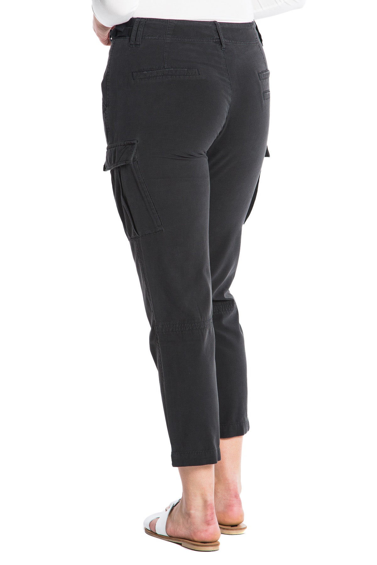 SILK CROPPED TAPER PANT - CAVIAR - Da-Nang