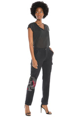 HIGH WAIST CARGO PANT - BLACK - Da-Nang