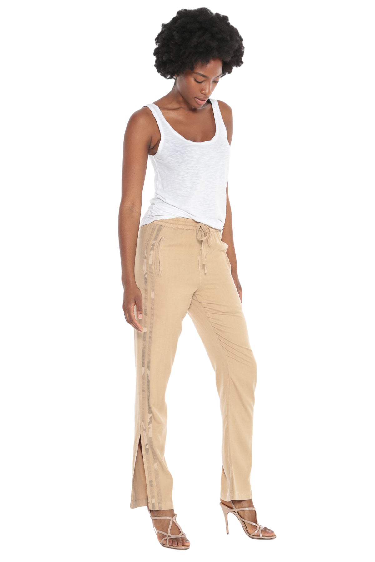 MILITARY STRIPED TRACK PANT - WARM SAND - Da-Nang