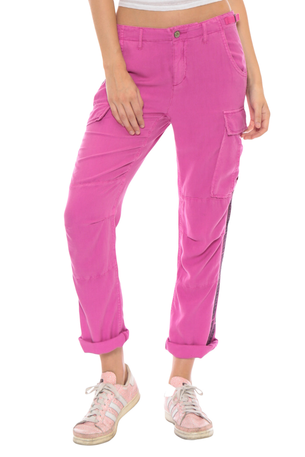 ROLLED UP CARGO PANT - FUCHSIA - Da-Nang